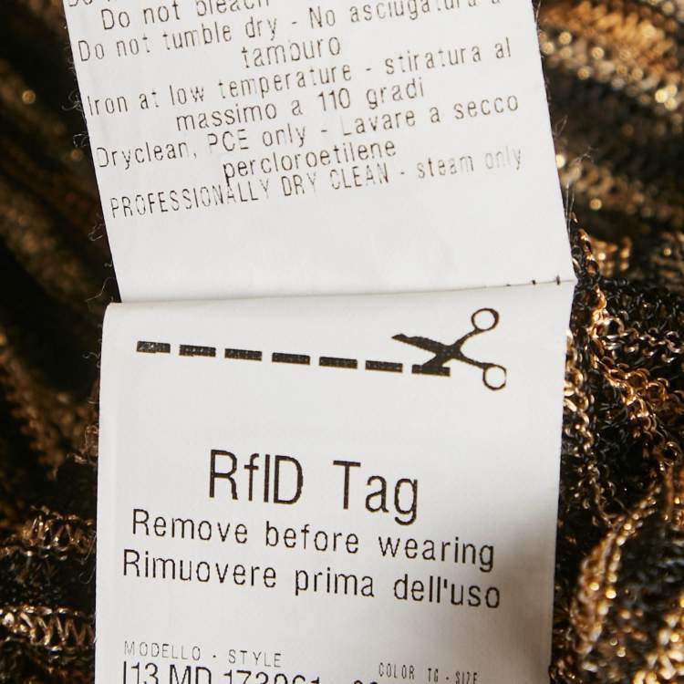 Pre Owned Missoni Mare Brown Lurex Knit Patterned Slit Detail Maxi Dress M