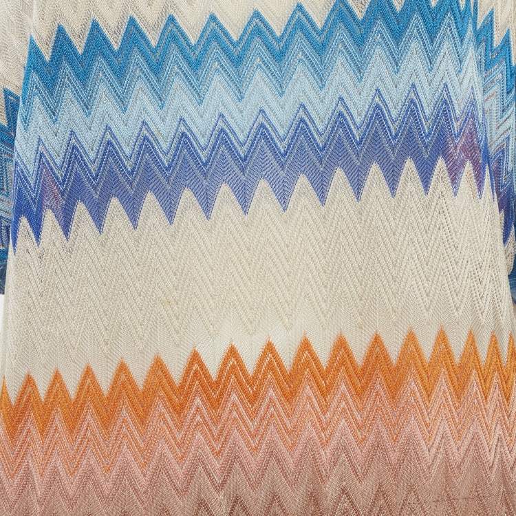 Pre Owned Missoni Mare Multicolor Zig-Zag Knit Cover-Up Dress S