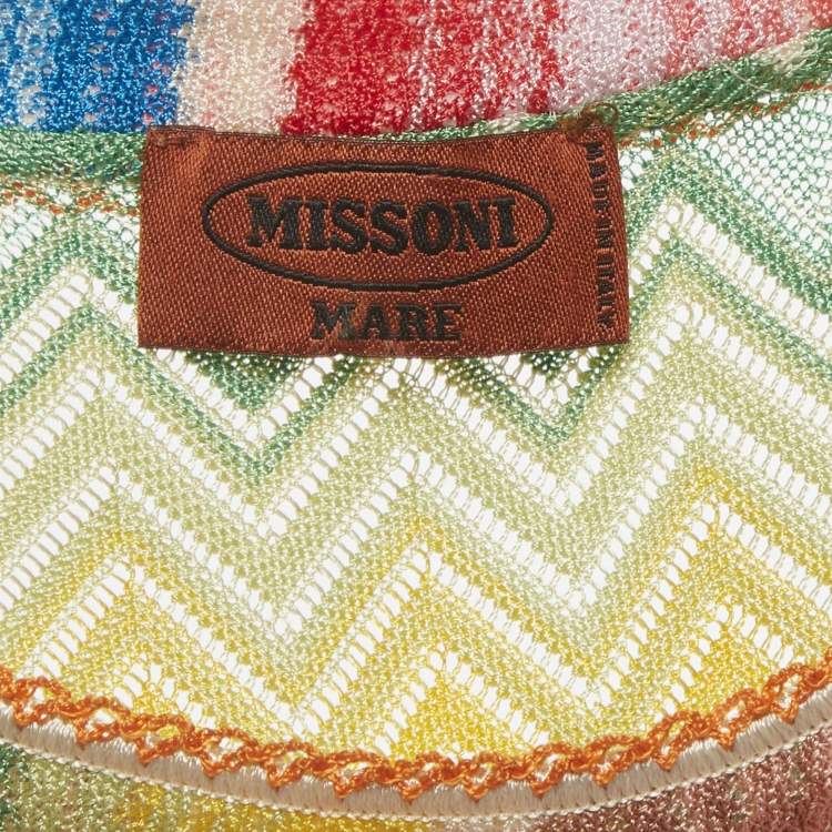 Pre Owned Missoni Mare Multicolor Zig-Zag Knit Cover-Up Dress S
