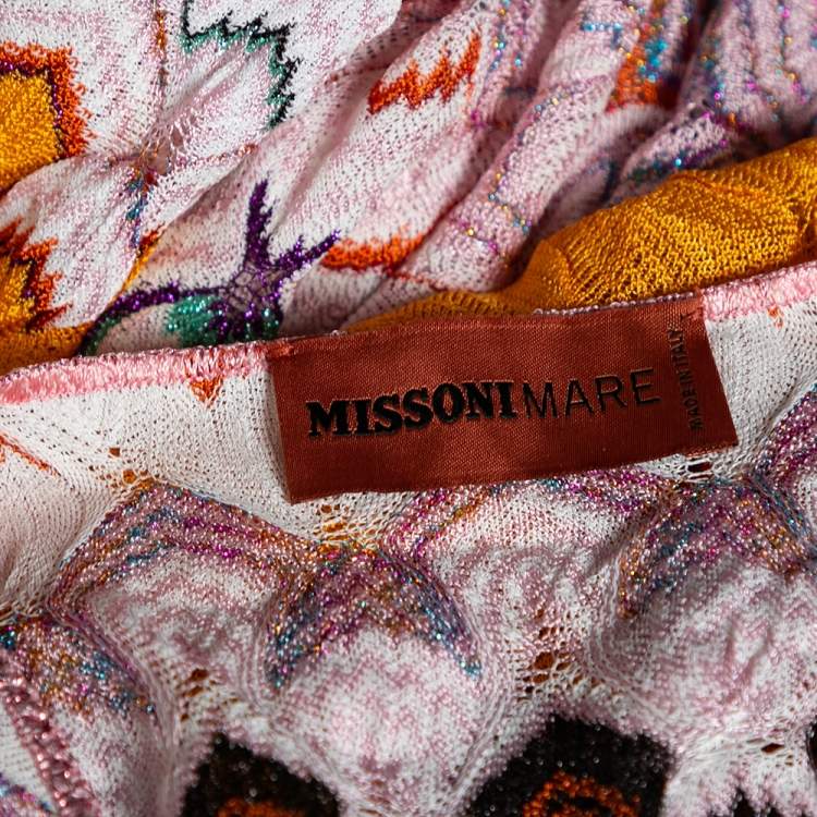 Pre Owned Missoni Mare Multicolored Patterned Lurex Knit Maxi Dress S 