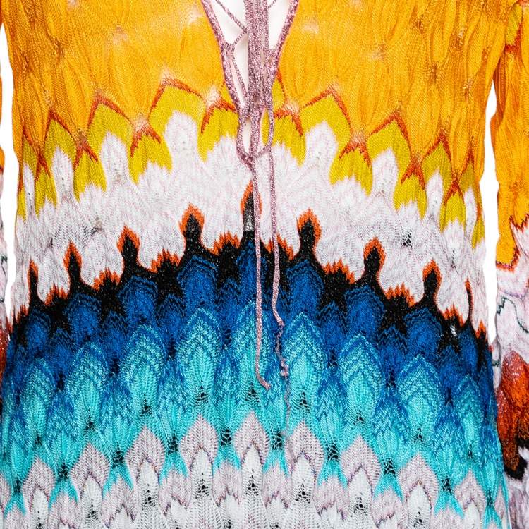 Pre Owned Missoni Mare Multicolored Patterned Lurex Knit Maxi Dress S 