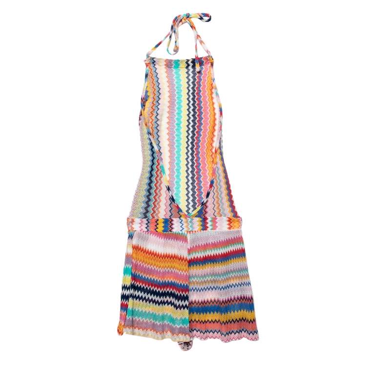 Pre Owned Missoni Mare Multicolor Patterned Knit Halter Neck Jumpsuit XS
