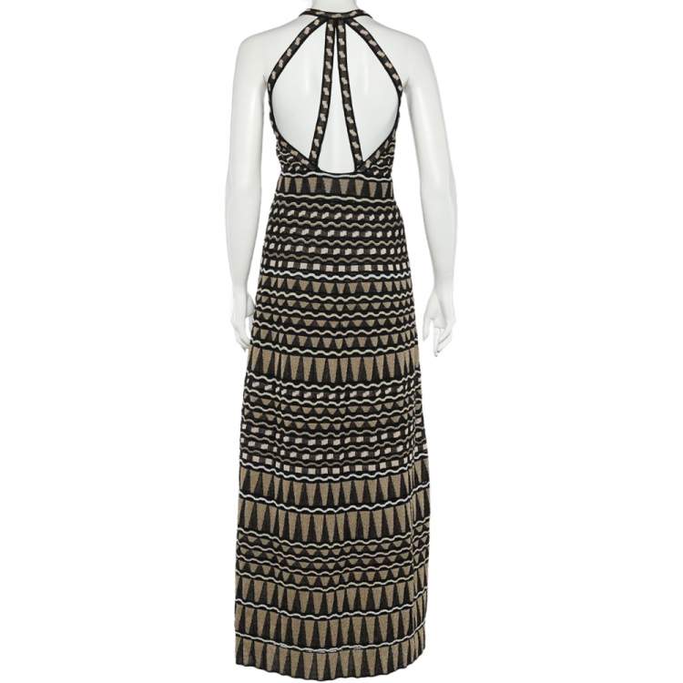Pre Owned M Missoni Multicolor Patterned Lurex Knit Sleeveless Maxi Dress M