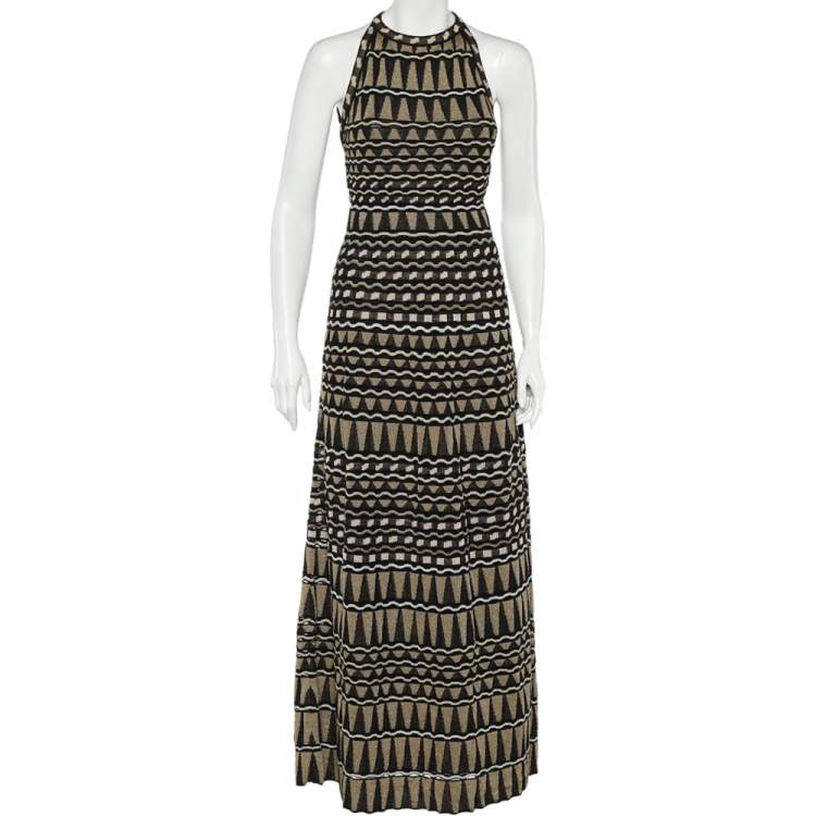 Pre Owned M Missoni Multicolor Patterned Lurex Knit Sleeveless Maxi Dress M