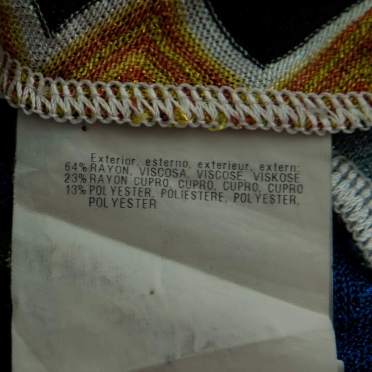 Pre Owned Missoni Mare Multicolor Textured Knit Kimono Kaftan Dress M