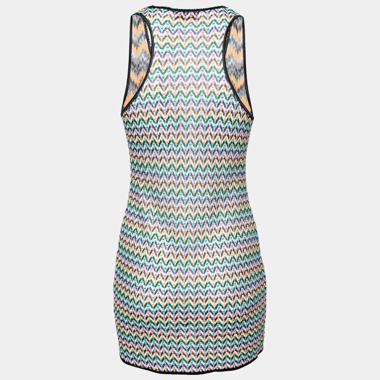 Pre Owned Missoni Mare Multicolor Zig-Zag Pattern Knit Sleeveless Top S