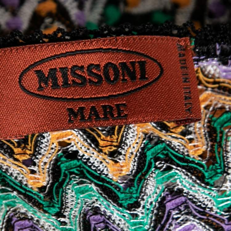 Pre Owned Missoni Mare Multicolor Zig-Zag Pattern Knit Sleeveless Top S