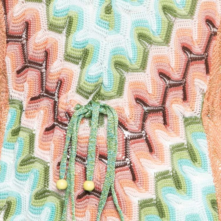 Pre Owned Missoni Mare Multicolor Chevron Patterned Lurex Knit Jumpsuit S