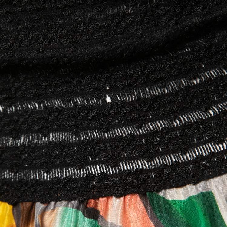 Pre Owned Missoni Mare Multicolor Printed Silk Handkerchief Hem Skirt M