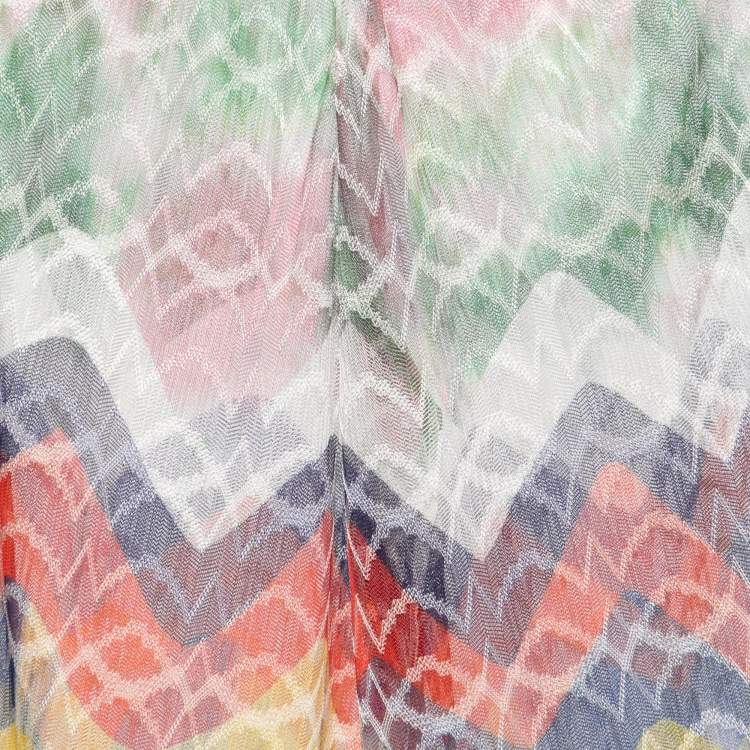 Pre Owned Missoni Mare Multicolor Patterned Mesh Open-Side Pants M