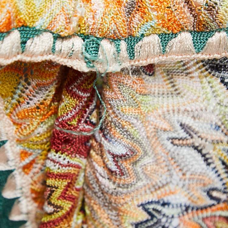 Pre Owned Missoni Mare Multicolor Patterned Knit V Neck Top S
