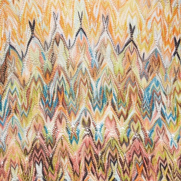 Pre Owned Missoni Mare Multicolor Patterned Knit V Neck Top S