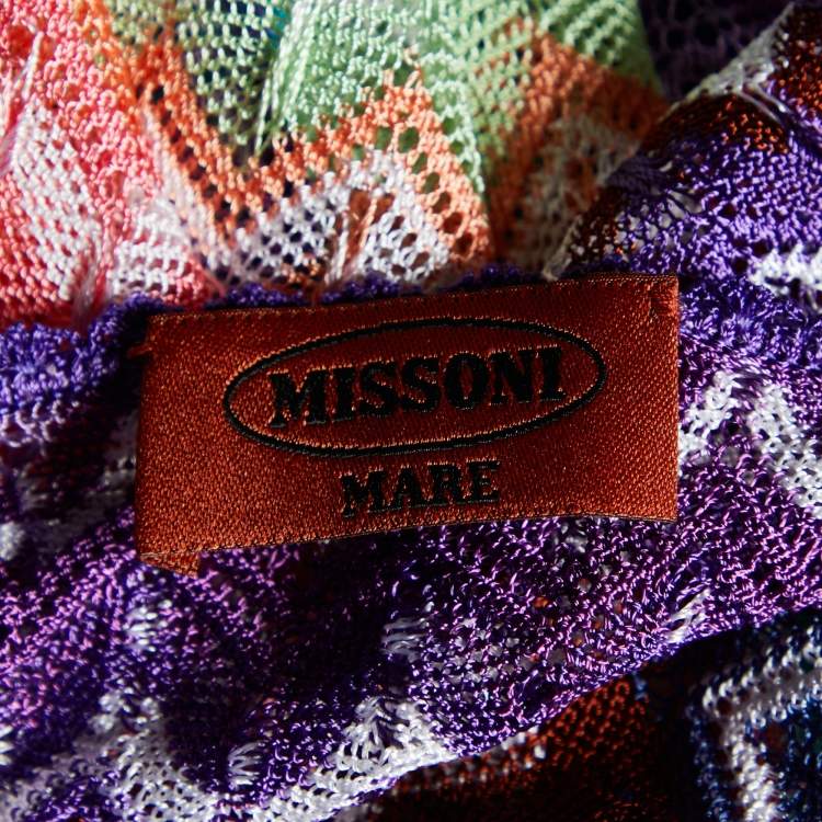 Pre Owned Missoni Mare Multicolor Knit Kaftan Mini Dress L