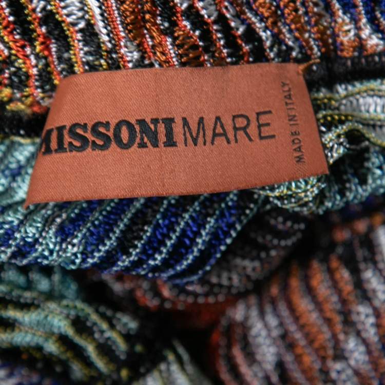 مملوكة مسبقًا Missoni Mare Multicolor Patterned Crochet Knit Beach Pants L