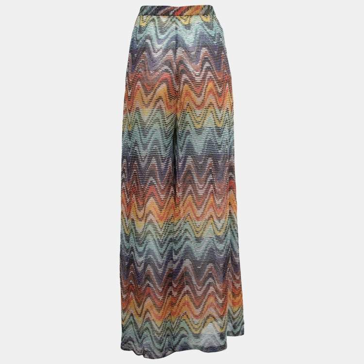 مملوكة مسبقًا Missoni Mare Multicolor Patterned Crochet Knit Beach Pants L