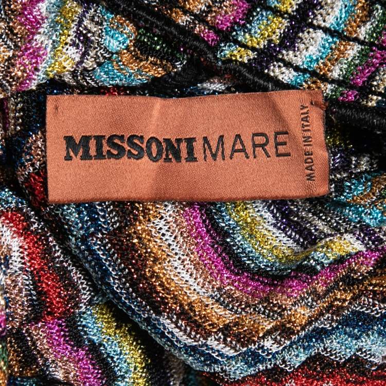 Pre Owned Missoni Mare Multicolor Patterned Knit Beach Shorts M