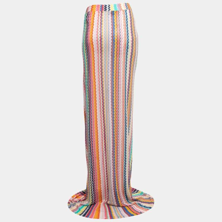 Pre Owned Missoni Mare Multicolor Patterned Crochet Knit Cover Up Maxi Dress M