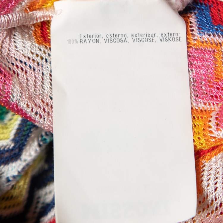 Pre Owned Missoni Mare Multicolor Patterned Crochet Knit Cover Up Maxi Dress M