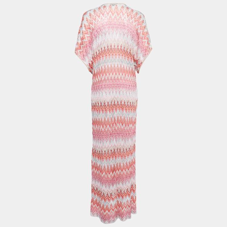 Pre Owned Missoni Mare Multicolor Patterned Knit Front Slit Maxi Dress L