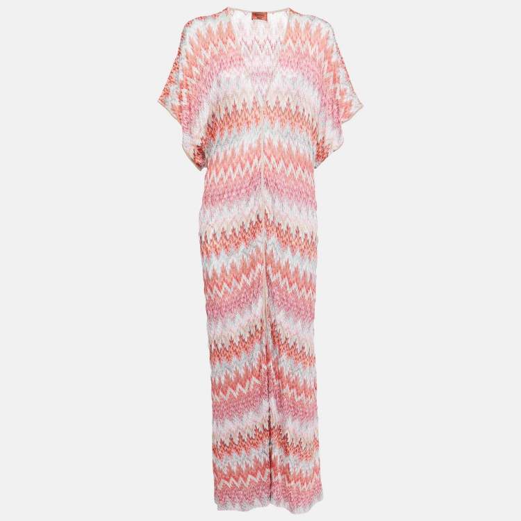 Pre Owned Missoni Mare Multicolor Patterned Knit Front Slit Maxi Dress L