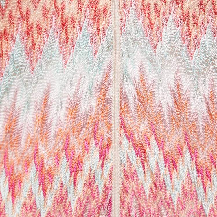 Pre Owned Missoni Mare Multicolor Patterned Knit Front Slit Maxi Dress L