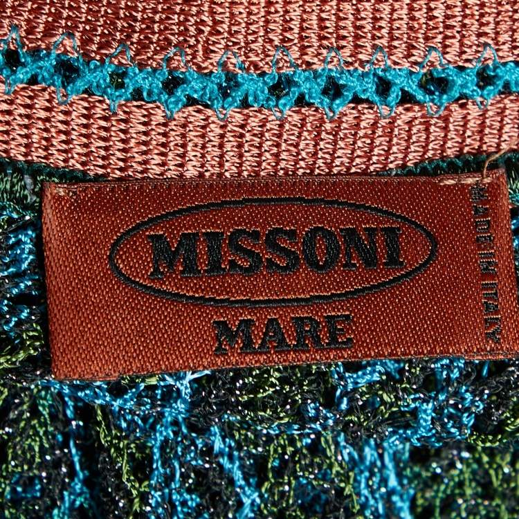 Pre Owned Missoni Mare Multicolor Lurex Knit Sheer Maxi Dress M