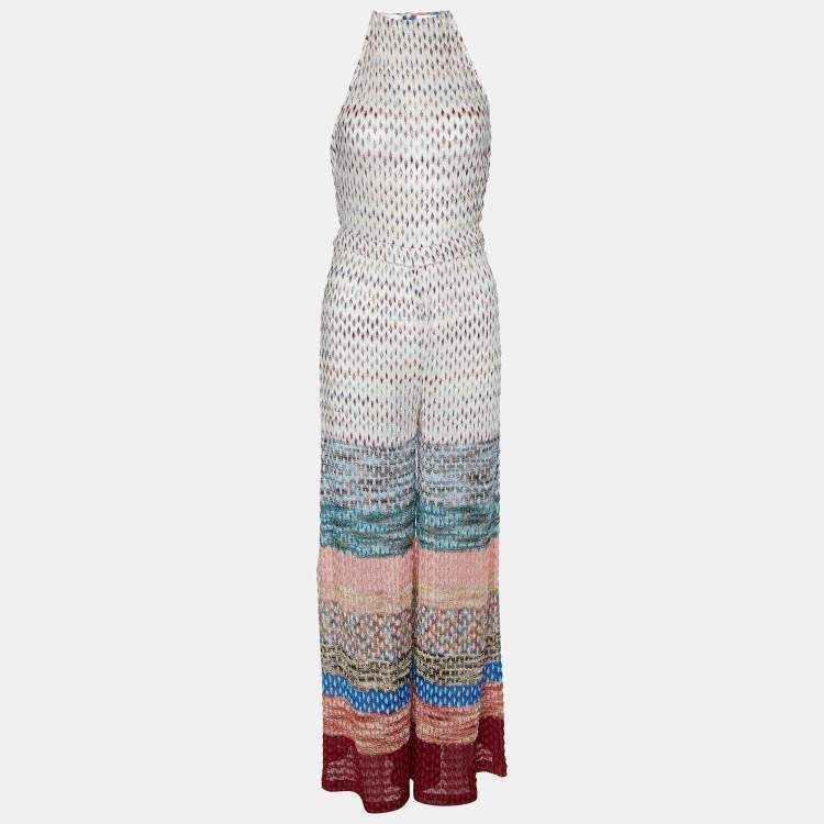 Pre Owned Missoni Mare Multicolor Lurex Knit Halter Neck  Jumpsuit S