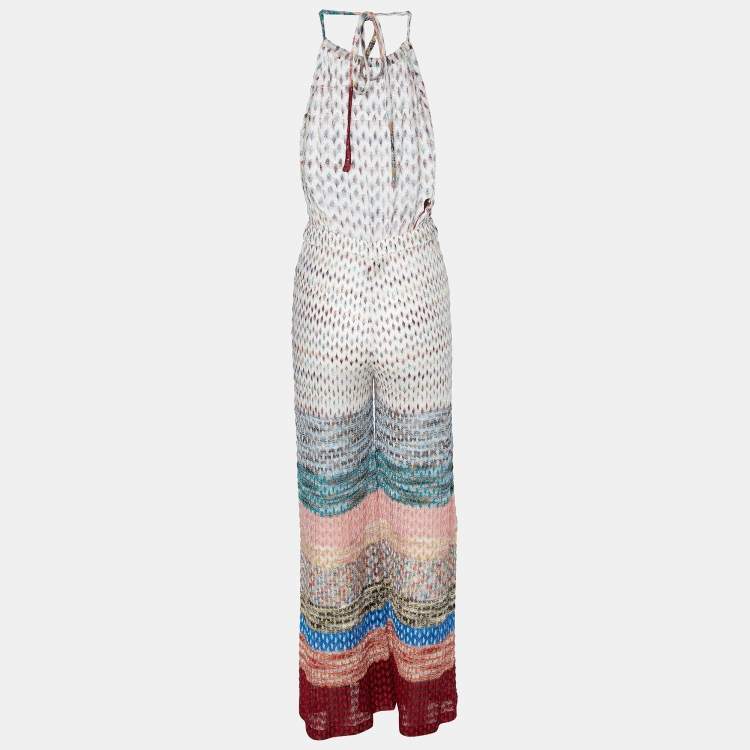 Pre Owned Missoni Mare Multicolor Lurex Knit Halter Neck  Jumpsuit S