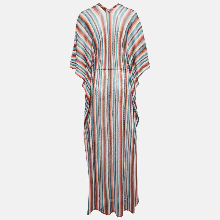 Pre Owned Missoni Mare Multicolor Patterned Knit Kaftan Cover Up Dress S