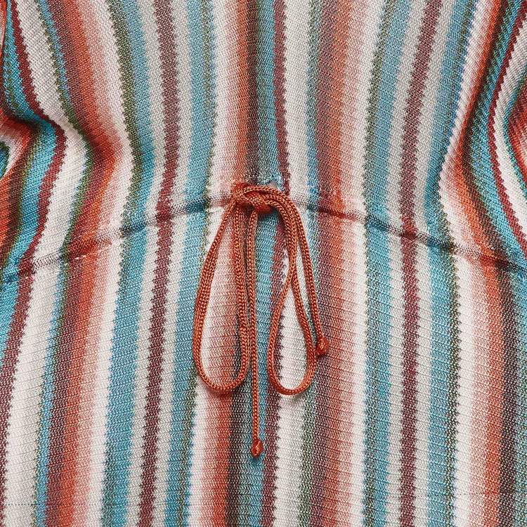 Pre Owned Missoni Mare Multicolor Patterned Knit Kaftan Cover Up Dress S