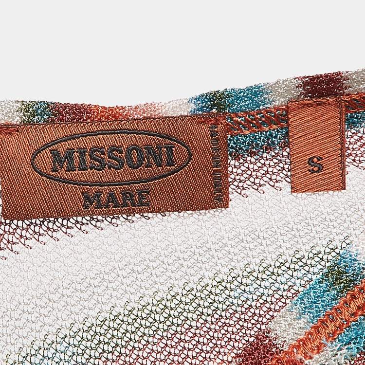 Pre Owned Missoni Mare Multicolor Patterned Knit Kaftan Cover Up Dress S