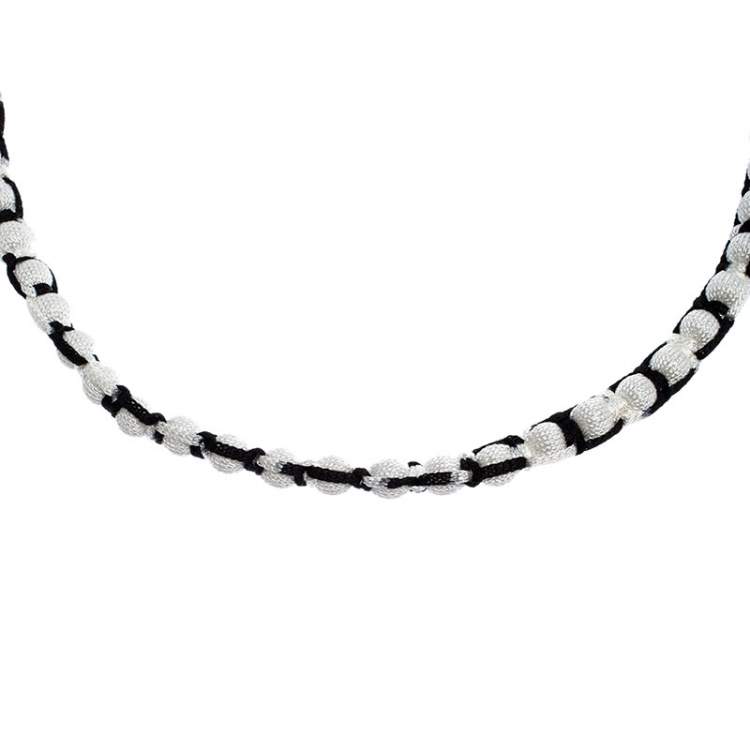 Pre Owned Missoni Monochrome Roped Ball Long Necklace