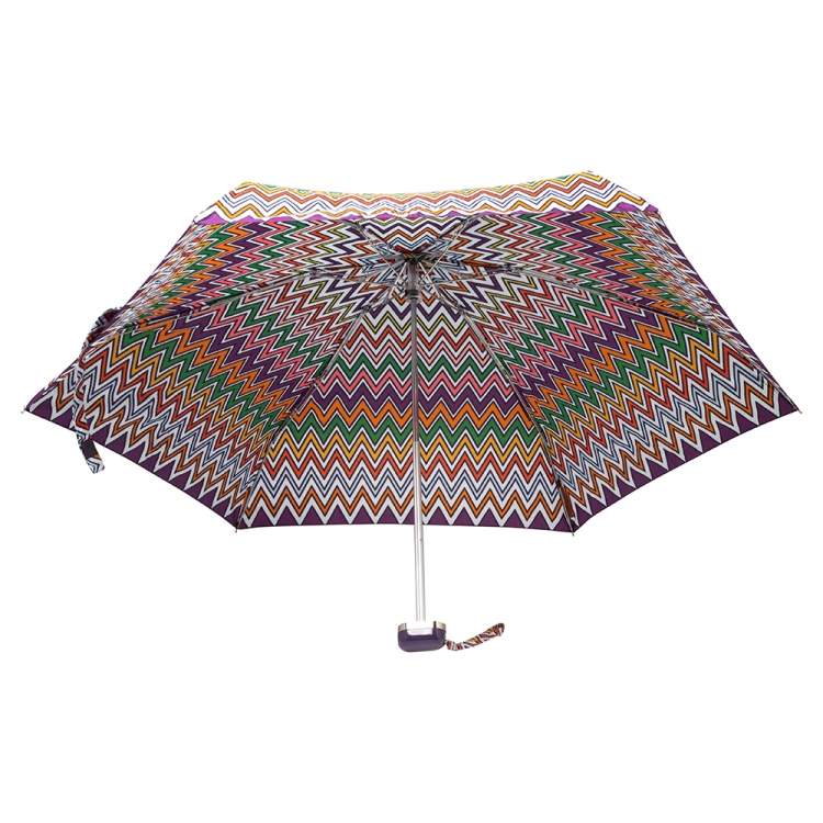 Pre Owned Missoni Multicolor Wave Pattern Print Polyester Mini Sofia Folding Umbrella