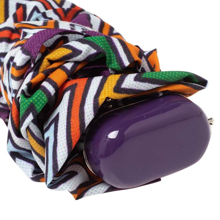 Pre Owned Missoni Multicolor Wave Pattern Print Polyester Mini Sofia Folding Umbrella