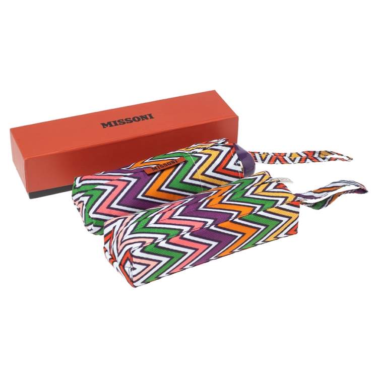 Pre Owned Missoni Multicolor Wave Pattern Print Polyester Mini Sofia Folding Umbrella