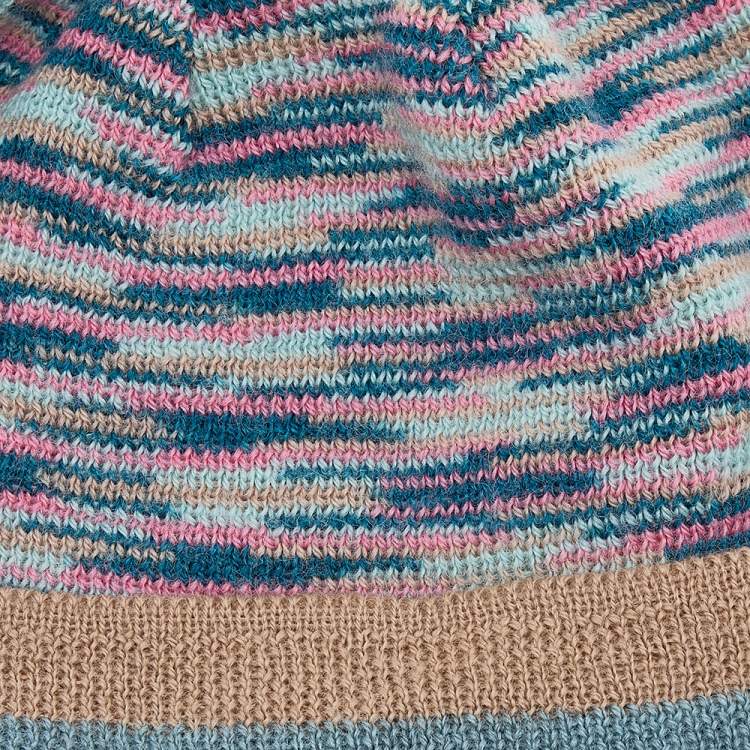 Pre Owned Missoni Multicolor Patterned Wool Knit Beanie