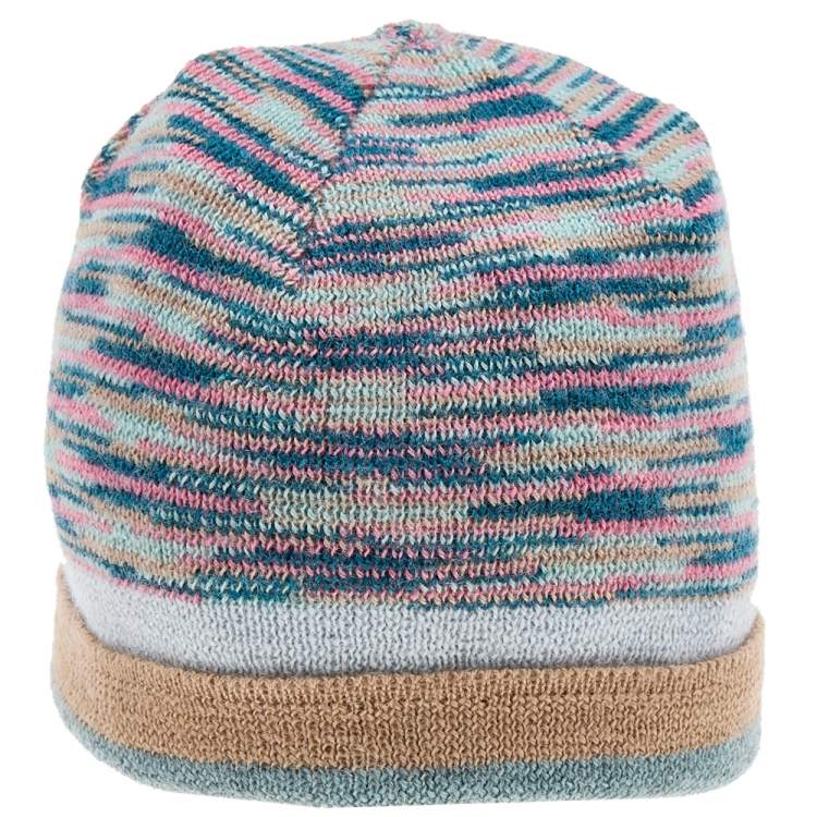 Pre Owned Missoni Multicolor Patterned Wool Knit Beanie