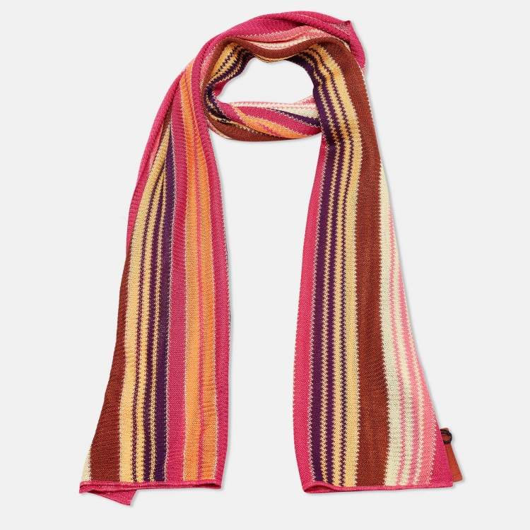 Pre Owned Missoni Multicolor Knit Rayon Blend Stole 