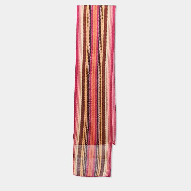 Pre Owned Missoni Multicolor Knit Rayon Blend Stole 