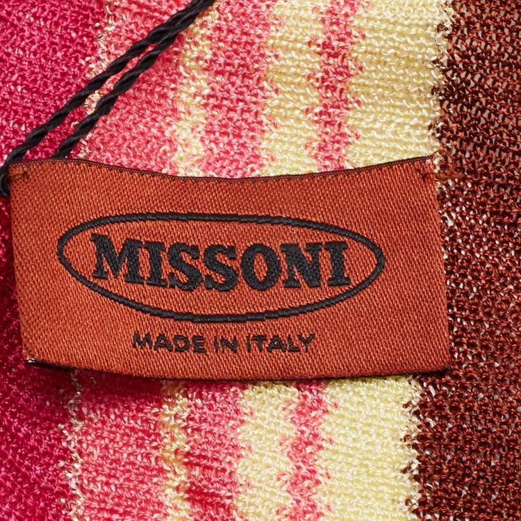 Pre Owned Missoni Multicolor Knit Rayon Blend Stole 