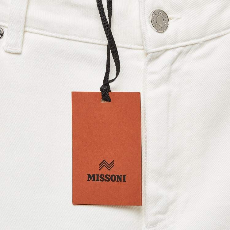 Pre Owned Missoni White Denim Wide-Leg Jeans M Waist 29"