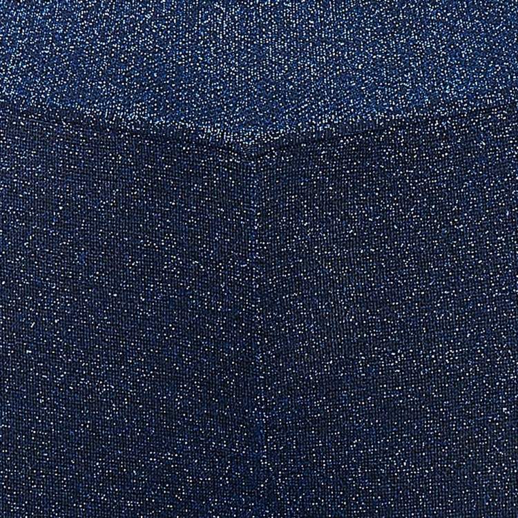 Pre Owned Missoni Blue Lurex Knit Wide-Leg Trousers M