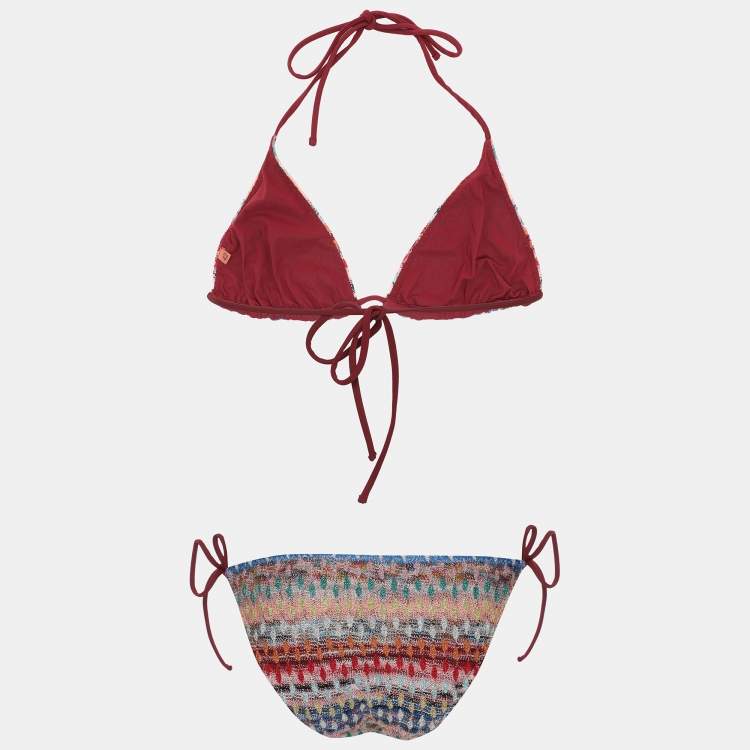 Pre Owned Missoni Multicolor Lurex Knit Bikini M