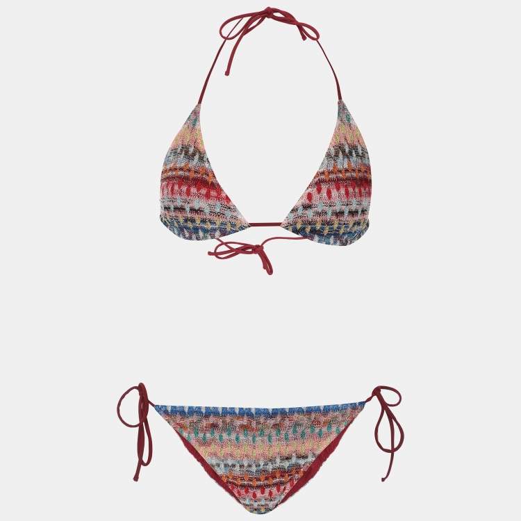 Pre Owned Missoni Multicolor Lurex Knit Bikini M