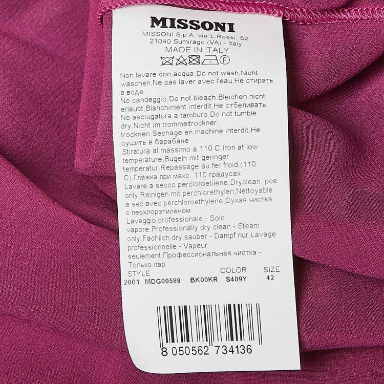 Pre Owned Missoni Purple Stripe Lurex Silk Knit Maxi Dress M