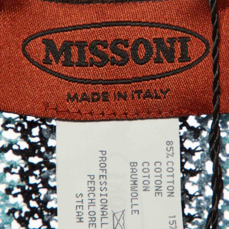 Pre Owned Missoni Multicolor Patterned Knit Hook Front Sleeveless Shrug M