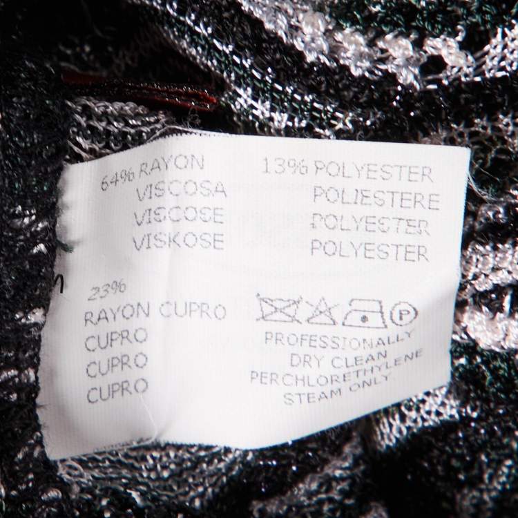 Pre Owned Missoni Black Patterned Lurex Knit Stockings XS