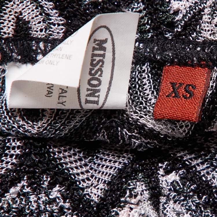 Pre Owned Missoni Black Patterned Lurex Knit Stockings XS