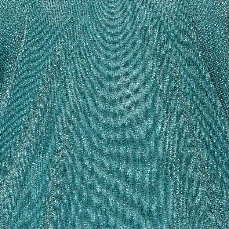 Pre Owned Missoni Metallic Lurex Knit Long Sleeve V Neck Tops M