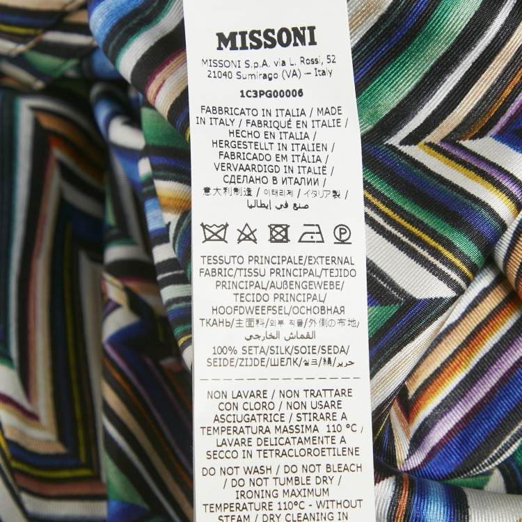 Pre Owned Missoni Multicolor Zig -Zag Silk Pajama Set M